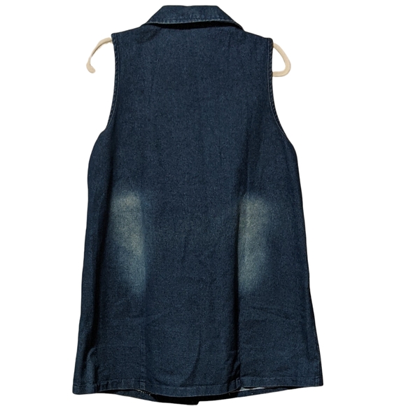 🆕 Omo One denim jean shirt vest tunic medium - Picture 2 of 7